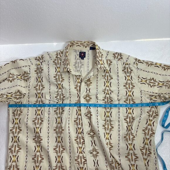Mens Vintage Panhandle Slim Pearl Snap Western Aztec Shirt Short Sleeve XXL - Picture 8 of 14